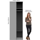 Ver imagem 5 de Guarda Roupa Modulado Canto Reto 1 Porta Requinte+ 100% MDF Branco/Line