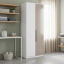 Ver imagem 1 de Guarda Roupa Modulado Canto Reto 1 Porta Requinte+ 100% MDF Branco/Line/Duna