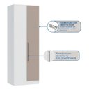 Ver imagem 4 de Guarda Roupa Modulado Canto Reto 1 Porta Requinte+ 100% MDF Branco/Line/Duna