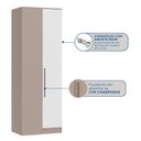 Ver imagem 5 de Guarda Roupa Modulado Canto Reto 1 Porta Requinte+ 100% MDF Cinza/Duna Line/Branco
