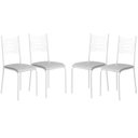 Ver imagem 2 de Kit 4 Cadeiras para Cozinha e Sala de Jantar 542.Slp Branco/Cinza