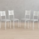 Ver imagem 1 de Kit 4 Cadeiras para Cozinha e Sala de Jantar 542.Slp Branco/Cinza