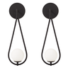 Kit 2 Luminárias Arandela Parede Gota Globo Vidro Sala Preto - 1