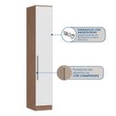Ver imagem 6 de Guarda Roupa Modulado 1 Porta Requinte + 100% MDF Marrom/Macadâmia/Branco Line