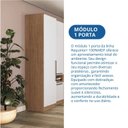 Ver mais imagens de Guarda Roupa Modulado 1 Porta Requinte + 100% MDF Marrom/Macadâmia/Branco Line