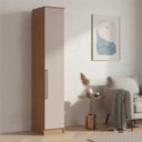 Ver imagem 1 de Guarda Roupa Modulado 1 Porta Requinte + 100% MDF Marrom/Macadâmia/Duna Line