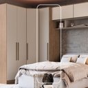 Ver mais imagens de Guarda Roupa Modulado 1 Porta Requinte + 100% MDF Marrom/Macadâmia/Duna Line