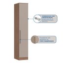 Ver imagem 5 de Guarda Roupa Modulado 1 Porta Requinte + 100% MDF Marrom/Macadâmia/Duna Line
