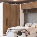 Ver mais imagens de Guarda Roupa Modulado 1 Porta Requinte + 100% MDF Branco/Line/Macadâmia