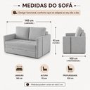 Ver imagem 6 de Sofá Cama Mali 2 Lugares 140cm Cinza Linho e Courino Lojas Curitibanas