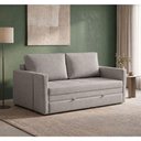 Ver imagem 1 de Sofá Cama Mali 2 Lugares 140cm Cinza Linho e Courino Lojas Curitibanas