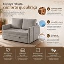 Ver imagem 5 de Sofá Cama Mali 2 Lugares 140cm Cinza Linho e Courino Lojas Curitibanas