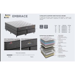 Colchão Solteiro Mola Superlastic Embrace 30x88x188cm King Koil Cinza/Branco - 3 Colchão Solteiro Mola Superlastic Embrace 30x88x188cm King Koil Cinza/Branco - 3