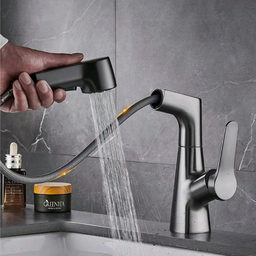 Torneira para Banheiro com Ducha Extensível Articulada Misturador Monocomando - 6