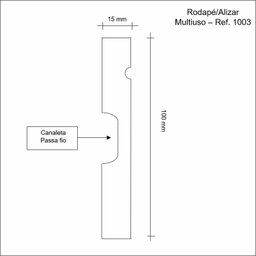Rodapé de MDF 10cm x 15mm x 2,40m Frisado Resistente a Umidade Moldufama 1003 - 3