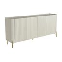Ver imagem 2 de Balcão Buffet p/ Sala Porta Brise 180cm Pés Metal 100% MDF Cor:Luna com Dourado