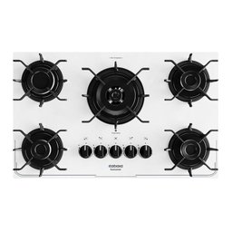 Cooktop Tripla Chama Itatiaia Itamaster 5 Bocas Vidro Temperado Branco Bivolt - 4