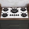 Cooktop Tripla Chama Itatiaia Itamaster 5 Bocas Vidro Temperado Branco Bivolt - 1