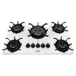 Cooktop Tripla Chama Itatiaia Itamaster 5 Bocas Vidro Temperado Branco Bivolt - 5