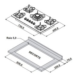 Cooktop Tripla Chama Itatiaia Itamaster 5 Bocas Vidro Temperado Branco Bivolt - 7