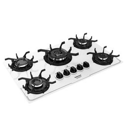 Cooktop Tripla Chama Itatiaia Itamaster 5 Bocas Vidro Temperado Branco Bivolt - 3