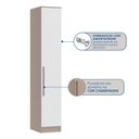Ver imagem 5 de Guarda Roupa Modulado 1 Porta Requinte + 100% MDF Cinza/Duna Line/Branco