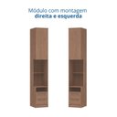 Ver imagem 3 de Mesa de Cabeceira Modulada Reto 1 Porta 2 Gavetas Requinte+ 100% MDF Marrom