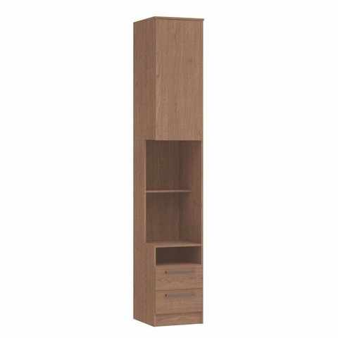 Mesa de Cabeceira Modulada Reto 1 Porta 2 Gavetas Requinte+ 100% MDF Marrom