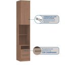 Ver imagem 4 de Mesa de Cabeceira Modulada Reto 1 Porta 2 Gavetas Requinte+ 100% MDF Marrom
