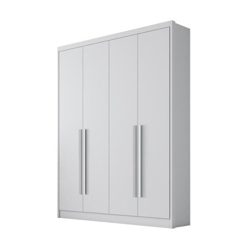 Guarda Roupa Casal Moderni New 4 Portas 3 Gavetas Novo Horizonte Neve