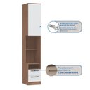 Ver mais imagens de Mesa de Cabeceira Modulada Reto 1 Porta 2 Gavetas Requinte+ 100% MDF Marrom