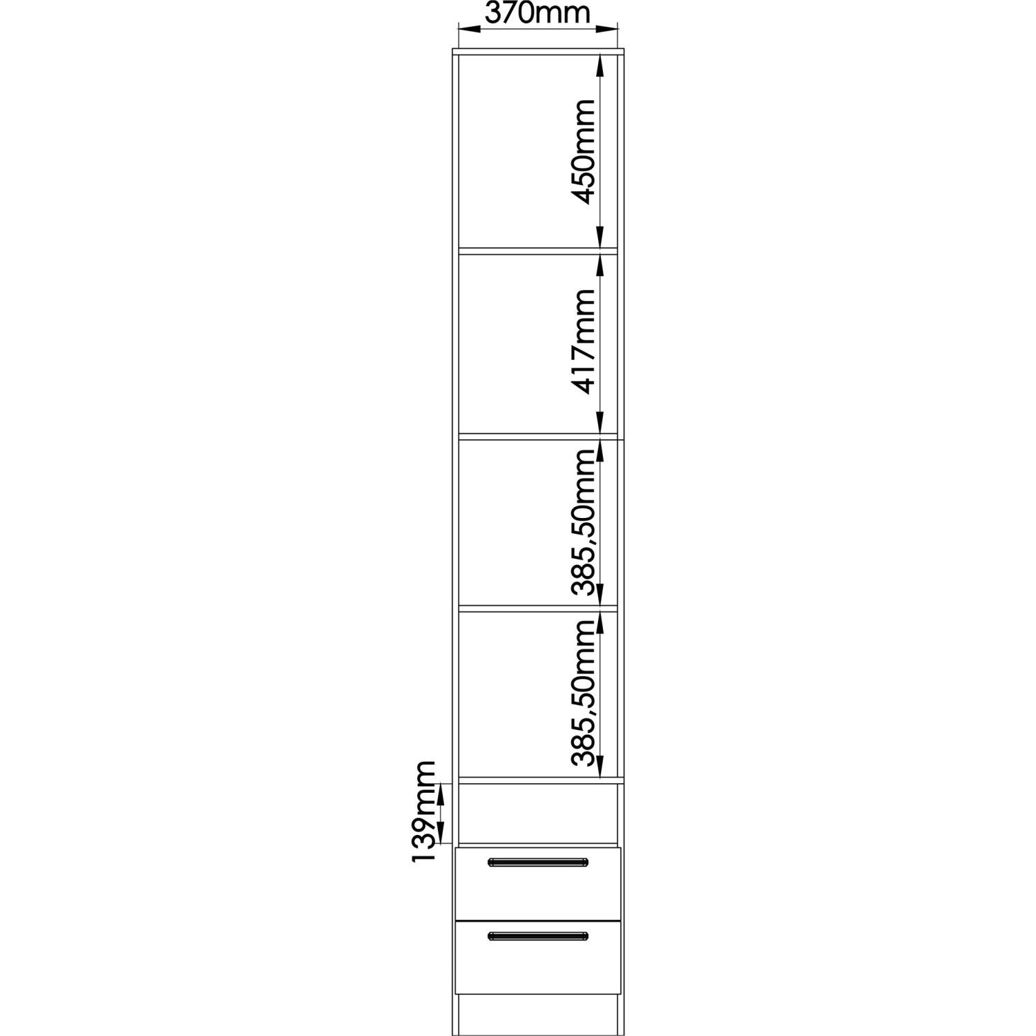 Mesa de Cabeceira Modulada Reto 1 Porta 2 Gavetas Requinte+  - 5