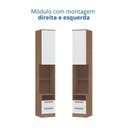 Ver imagem 7 de Mesa de Cabeceira Modulada Reto 1 Porta 2 Gavetas Requinte+ 100% MDF Marrom