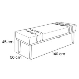 Recamier Santorini Spz 140cm Veludo - Adj Decor - 3