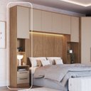 Ver imagem 6 de Mesa de Cabeceira Modulada Reto 1 Porta 2 Gavetas Requinte+ 100% MDF Marrom