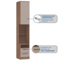 Ver mais imagens de Mesa de Cabeceira Modulada Reto 1 Porta 2 Gavetas Requinte+ 100% MDF Marrom
