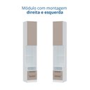 Ver imagem 6 de Mesa de Cabeceira Modulada Reto 1 Porta 2 Gavetas Requinte+ 100% MDF Branco