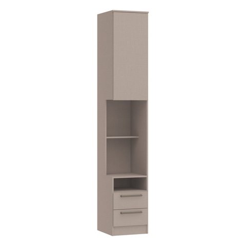 Mesa de Cabeceira Modulada Reto 1 Porta 2 Gavetas Requinte+ 100% MDF Cinza