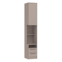 Ver imagem 1 de Mesa de Cabeceira Modulada Reto 1 Porta 2 Gavetas Requinte+ 100% MDF Cinza