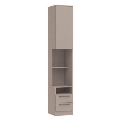 Mesa de Cabeceira Modulada Reto 1 Porta 2 Gavetas Requinte+ 100% MDF Cinza