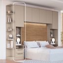 Ver imagem 6 de Mesa de Cabeceira Modulada Reto 1 Porta 2 Gavetas Requinte+ 100% MDF Cinza
