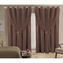 Ver imagem 2 de Cortina Microfibra com voil 9,00x2,50 Para Trilho Duplo:Marrom-escuro