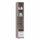 Ver imagem 2 de Mesa de Cabeceira Modulada Reto 1 Porta 2 Gavetas Requinte+ 100% MDF Cinza