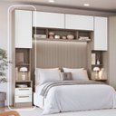 Ver imagem 6 de Mesa de Cabeceira Modulada Reto 1 Porta 2 Gavetas Requinte+ 100% MDF Cinza
