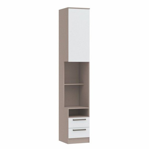 Mesa de Cabeceira Modulada Reto 1 Porta 2 Gavetas Requinte+ 100% MDF Cinza