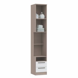 Mesa de Cabeceira Modulada Reto 1 Porta 2 Gavetas Requinte+  - 2