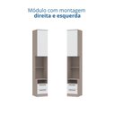 Ver imagem 7 de Mesa de Cabeceira Modulada Reto 1 Porta 2 Gavetas Requinte+ 100% MDF Cinza