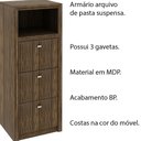 Ver imagem 3 de Armário Arquivo para Escritório Home Office ME4118 MDP Nogal - Gran Belo