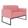 Namoradeira Marisa Suede Rose Base Industrial Preta Bnn Decor D Rossi - 1