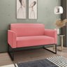Namoradeira Marisa Suede Rose Base Industrial Preta Bnn Decor D Rossi - 2
